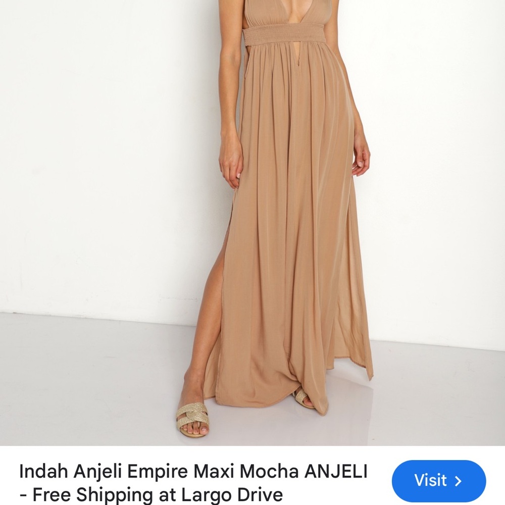 Indah Anjeli Maxi Dress in Tan